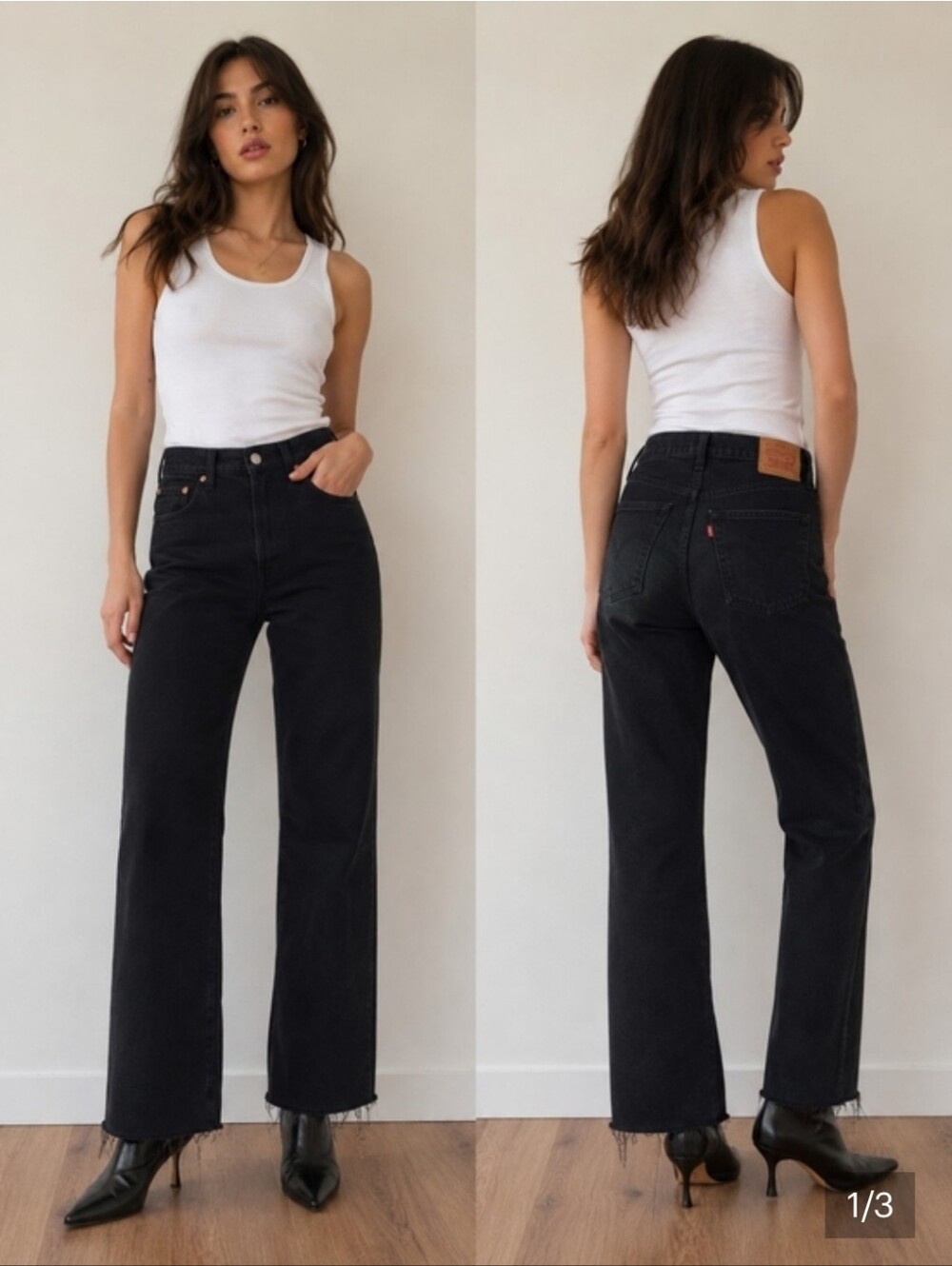 Levi's High-Rise Straight Leg Jeans in Black